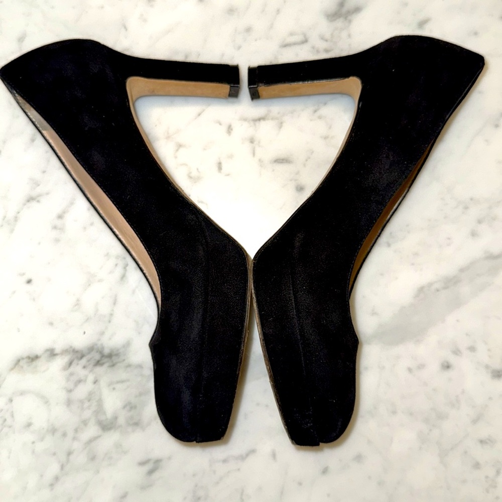 STUART WEITZMAN Shoes Larsa Suede Platform Pump Heels Black Size 6.5 - Picture 12 of 16